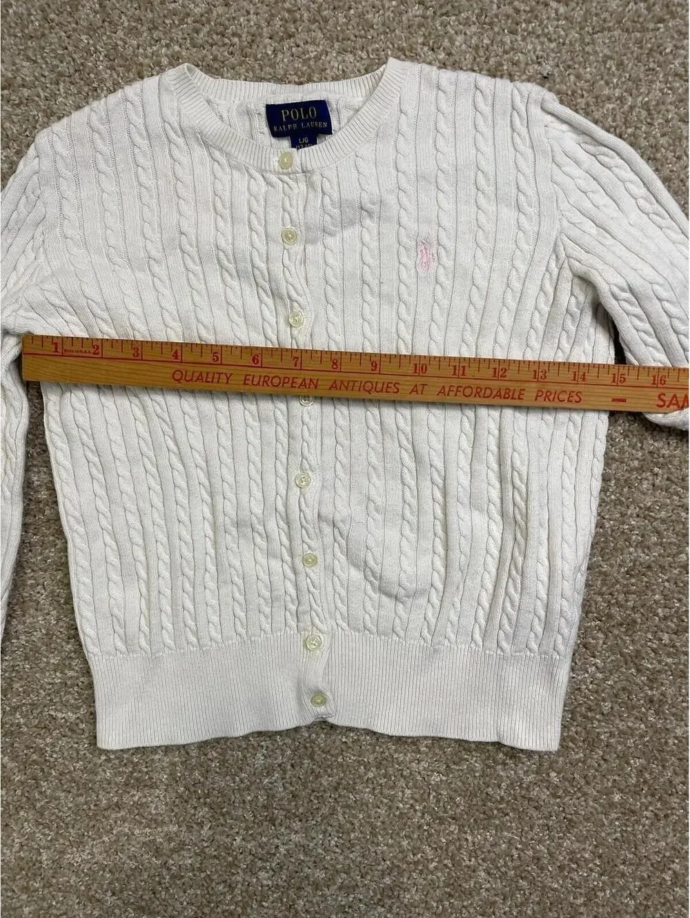 Polo Ralph Lauren Cotton Cable Cardigan Sweater Girl’s Size L12-14)